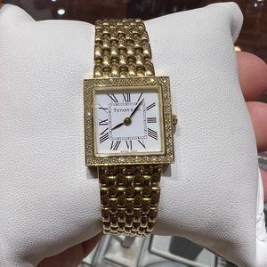 Tiffany & Co. Atlas Solid Gold Watch Diamond Watch with Panthere Style B…